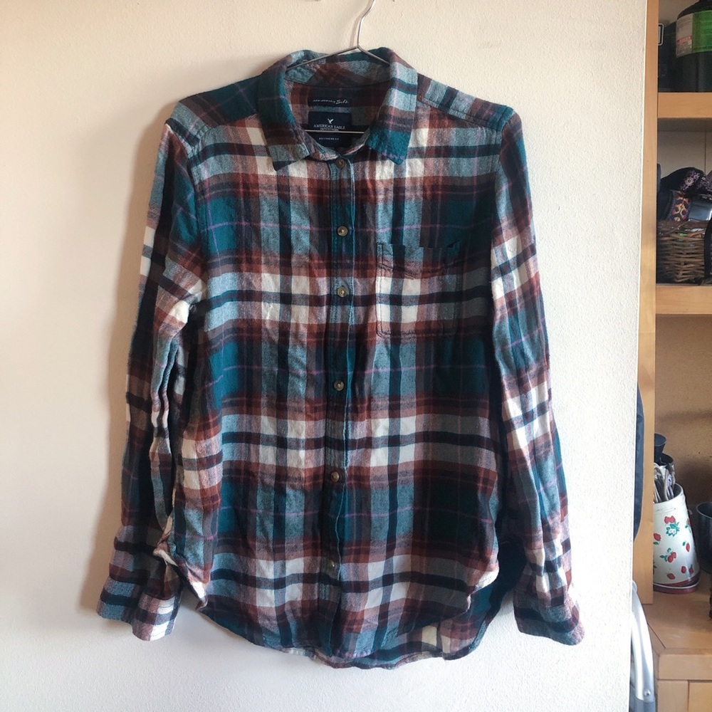 American Eagle Boyfriend Super Soft Womens Flannel size Medium